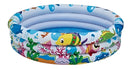 Piscina Inflável Redonda Wellmix Summer Fun 100 Litros 3 Aneis Fundo Do Mar Criança Infantil Branca