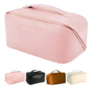 Necessaire Feminina Grande Maquiagem Cosméticos Bolsa Viagem Cor Rosa Desenho do tecido Liso Miran