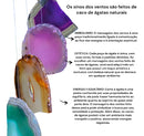 01 Mensageiro Sino Dos Ventos Ágata Com 7 Pedras Coloridas Colorido