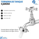 Torneira Para Tanque E Jardim De 1/2 Com Bico 3/4 Prateado