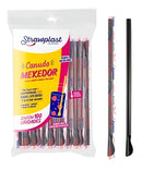 Canudo Colher Mexedor Preto Strawplast Para Drinks 100 Und