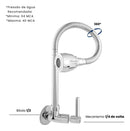 Torneira Cozinha Parede Gourmet Flexível Bica Movel Mecanismo Ceramica 1/4 Volta Mais Vendida