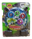 Kit 4 Beyblade Metal Led + Lançador + Arena Azul/vermelho