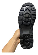 Bota Botina Sapatão Couro Cano Baixo Bico D Pvc Tr Preto 43 BR