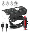 Fluoreled kit farol e lanterna para bicicleta led a prova d'agua cor preto