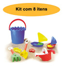 Baldinho De Praia Conjunto Kit Para Praia Contém 8 Peças