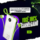 Power Bank 20.000 Mah Carregador Usb Portátil Com Cabo Carregamento Turbo Preto
