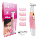 Depilador Aparador De Pelos Feminino Axilas Pernas Virilha Cor Rosa