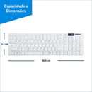 Kit de teclado e mouse sem fio Português Brasil ABNT2 de cor BRANCO