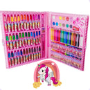 Kit Escolar Menina Mano Thor Maleta Pintura 150 Peças Mundo Dos Unicórnios Para Colorir Canetinhas Hidrográficas Jumbo Lápis Cor Giz Cera Tinta Aquarela Cola Apontador Tesoura Régua Clips Pincel