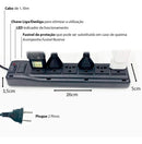 Filtro De Linha Universal 6 Tomadas Régua Extensão Chave Led