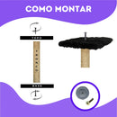 Arranhador De Gatos C/ Brinquedo Guizo Poste Sisal Natural Cor Preto