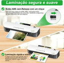 Plastificadora Laminadora A4 fria e quente, esquinero, cortador de papel, função ABS anti-atolamento, 127 V