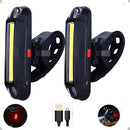 2x Lanterna Traseira Farol Led Luz Iluminação Bike Bicicleta - Branca E Vermelha