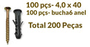 100 Parafuso Phillips C/ 100 Bucha 6 Anel 6mm- Total 200pçs
