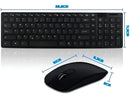 Kit Teclado E Mouse Wireless Sem Fio Ultra Slim 2.4ghz Preto