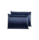 02 Fronhas De Cetim Anti Frizz 70cm X 50cm Par Azul Marinho