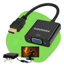 Conversor Adaptador De Vídeo Hdmi Macho Para Vga Femea Gurumania
