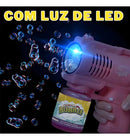 Brinquedo Lança Bolha De Sabão Pistola Bazuca Bubble Gun Com Luz Led Cor Rosa