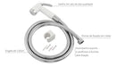 Kit Ducha Higiênica Mangueira Inox 1,20 Chuveirinho Branco Branco Gatilho Branco E Mangueiro Em Aço Inox