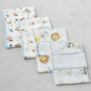 Kit 12 Pano De Boca Fraldinha Babete Enxoval  Azul Leao