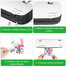 Plastificadora Laminadora A4 fria e quente, esquinero, cortador de papel, função ABS anti-atolamento, 127 V