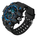 Relógio Digital Original Militar Esportivo Tático Shock Led Cor Cor Da Correia Azul / Pulseira Preto