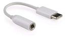 Adaptador de áudio branco USB tipo C para 3,5 mm