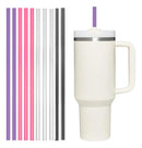 Kit 10 Canudos Plástico Rígido Reutilizável 31cm Extr Sortidos