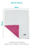 Cobertor Pet Cachorro Gato Dupla Face Coberdrom Macio Sherpa 58x78 cm - Rosê