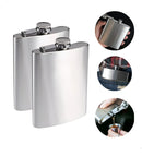 Kit 2 Cantil De Bolso Em Inox Porta Bebida Whisk Prateado