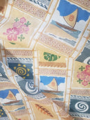 Tnt Estampado Moana Praia Maui Decoracao 1,40mx 2 Metros Moana Marrom