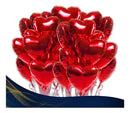 Kit 50 balao coração metalizado 45cm dia das mães namorados decoração festa de casamento balão p/ eventos loucura de amor