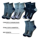 Kit 12 Pares Meias Cano Baixo Curto Ata Variadas 36-44