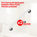 Kit 2 Barras De Apoio Banheiro 40cm Suporte Deficiente Físico E Idosos Casa Premier