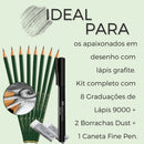 Kit Lápis Desenho Profissional + Caneta Ponta Fina Contorno