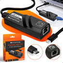 Cabo Adaptador Usb-c/type-c Para Rj45 Lan Ethernet 10/100/1000mbps Rede Externa Gigabit Cor: Preto - Marca: Smart Tools®