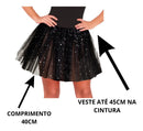 Saia Tule Adulto Colorida C/brilho Festa Carnaval 40 Rosa 40cm