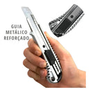 Estilete De Alumínio Reforçado Com Lâmina segmentada 18mm Trava Automática