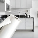 Papel Adesivo Rolo 10 Metros Envelopamento Móveis Madeira Cor Branco fosco