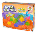 Areia Mágia De Modelar Brinquedo Massa + Moldes Castelo 300g