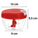 Mini Processador Triturador Alimentos Manual 3 Lâminas 500ml Cor Cinza Verm