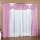 Cortina Malu 3 Metros X2,80 Sala Quarto Janela Por Rosa/Branco