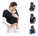 Sling De Vestir Carregador Canguru Algodão Sem Amarração Cor Preto Tamanho M