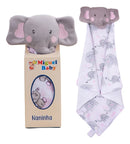 Naninha Para Bebe Bichinhos Com Porta Chu Elefante Rosa
