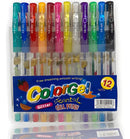 Kit 12 Canetas Gel Coloridas Perfumadas Glitter Neon Pastel