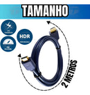 Cabo Hdmi 2.0 4k Blindado 2m Ponta Gold 60hz Aquário