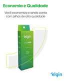 24 Pilhas Baterias AAA Elgin 3A Palito Alcalina 1 Tubo