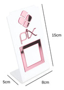 Placa Pix Qr Code Display Para Pagamentos Acrílico Branco Cor Branco e Rosa Plaquinha Balcão Bancada Loja Comércio