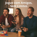 Controle Compativel P2 Play 2 Sem Fio Joystick Kit Com 2 Manete Cor Preto Video-Game Dual Shock Wireless Analogico Gamepad Redfin